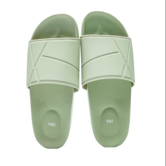 NEW ZARA FLAT SANDALS MINT GREEN | 1621/810 - Picture 5 of 5